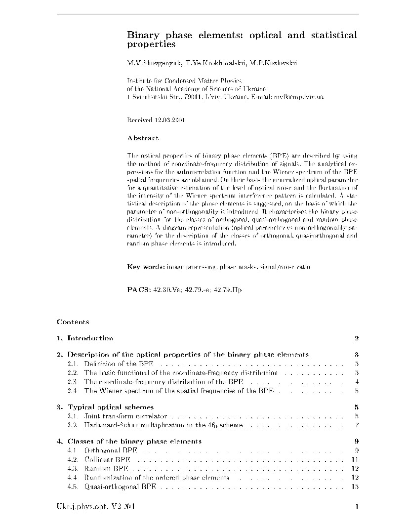 binary elements